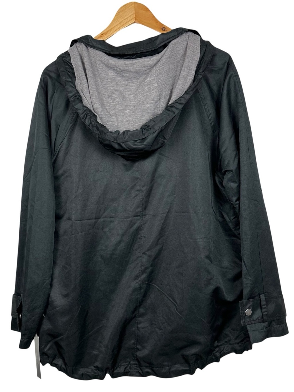 Bella Donna Moda Italiana Hooded Lightweight Full Zip Up Utility Jacket Black - Picture 2 of 13